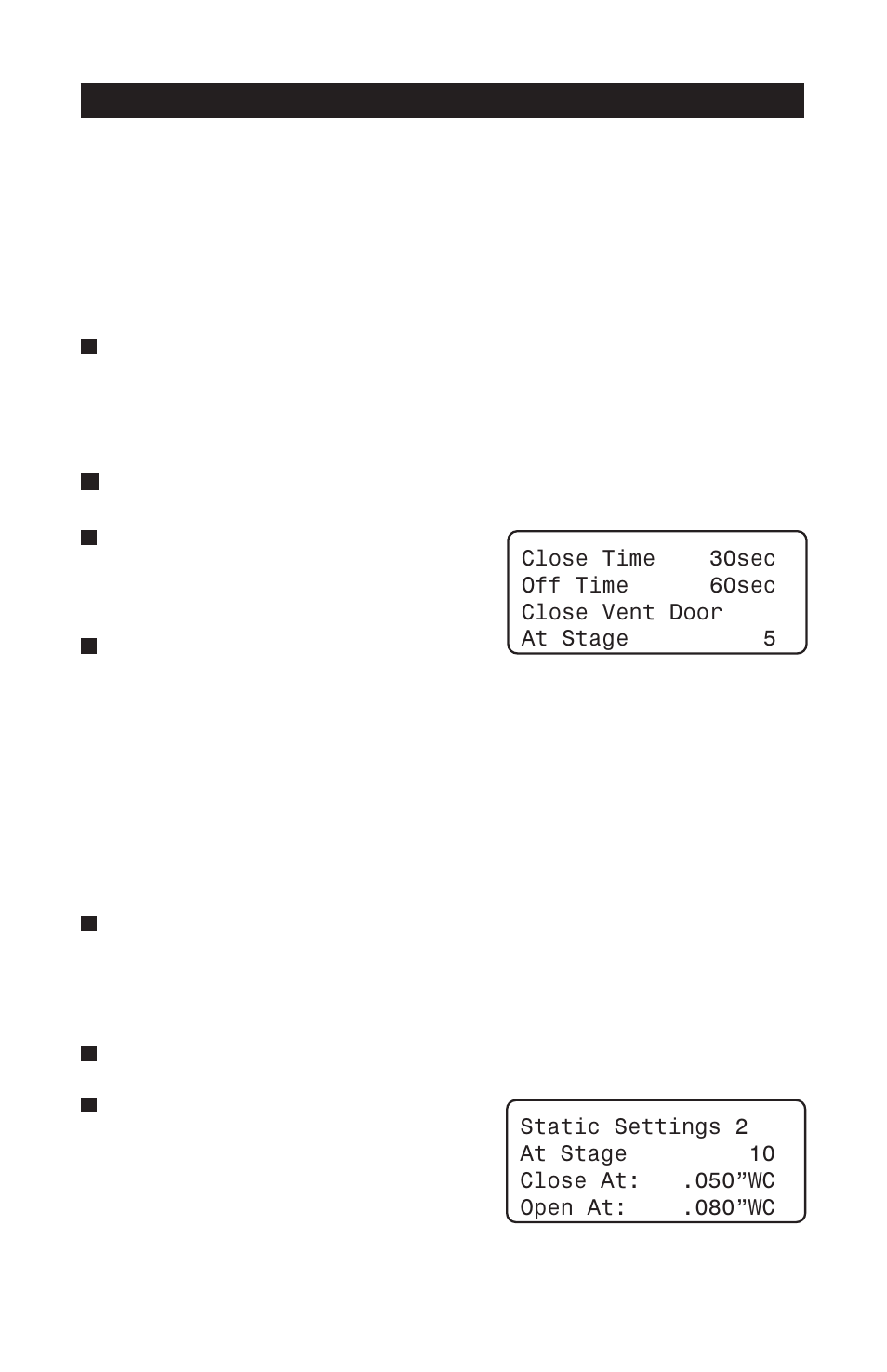 4 2nd group of pressure set points: at stage x, Pre-opening vents see vent doors, Pp-32 | Acme PP-32 User Manual | Page 28 / 100