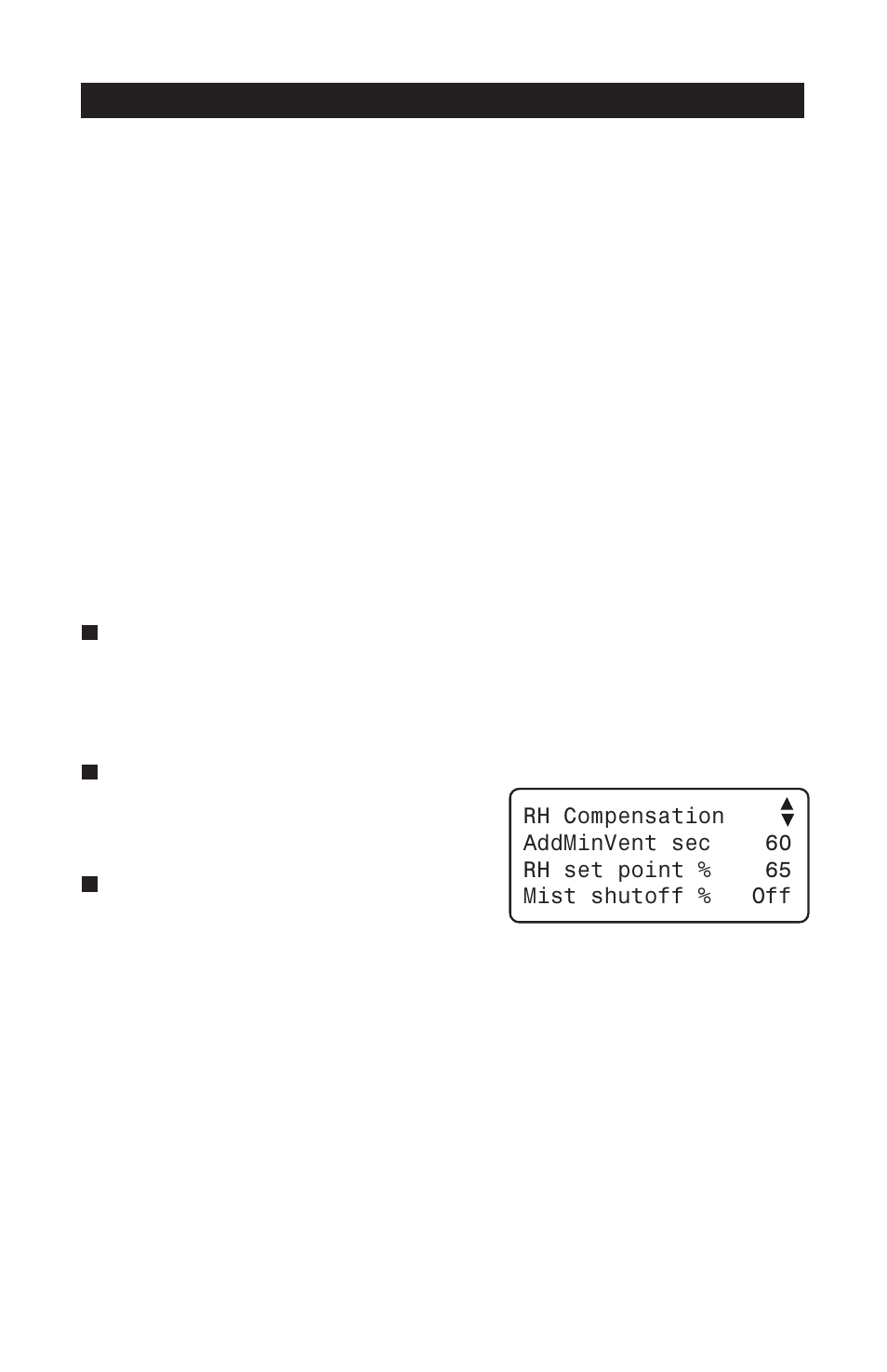 3 humidity control, 1 adjusting relative humidity set point, Humidity compensation | Humidity see relative humidity, Humidity set point, Relative humidity compensation, Rh see relative humidity, Relative humidity set point, Pp-32 | Acme PP-32 User Manual | Page 82 / 100