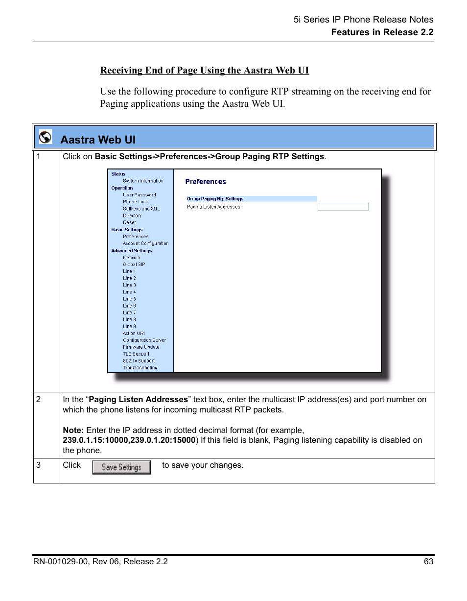 Aastra web ui | Aastra Telecom REV 06 User Manual | Page 67 / 146