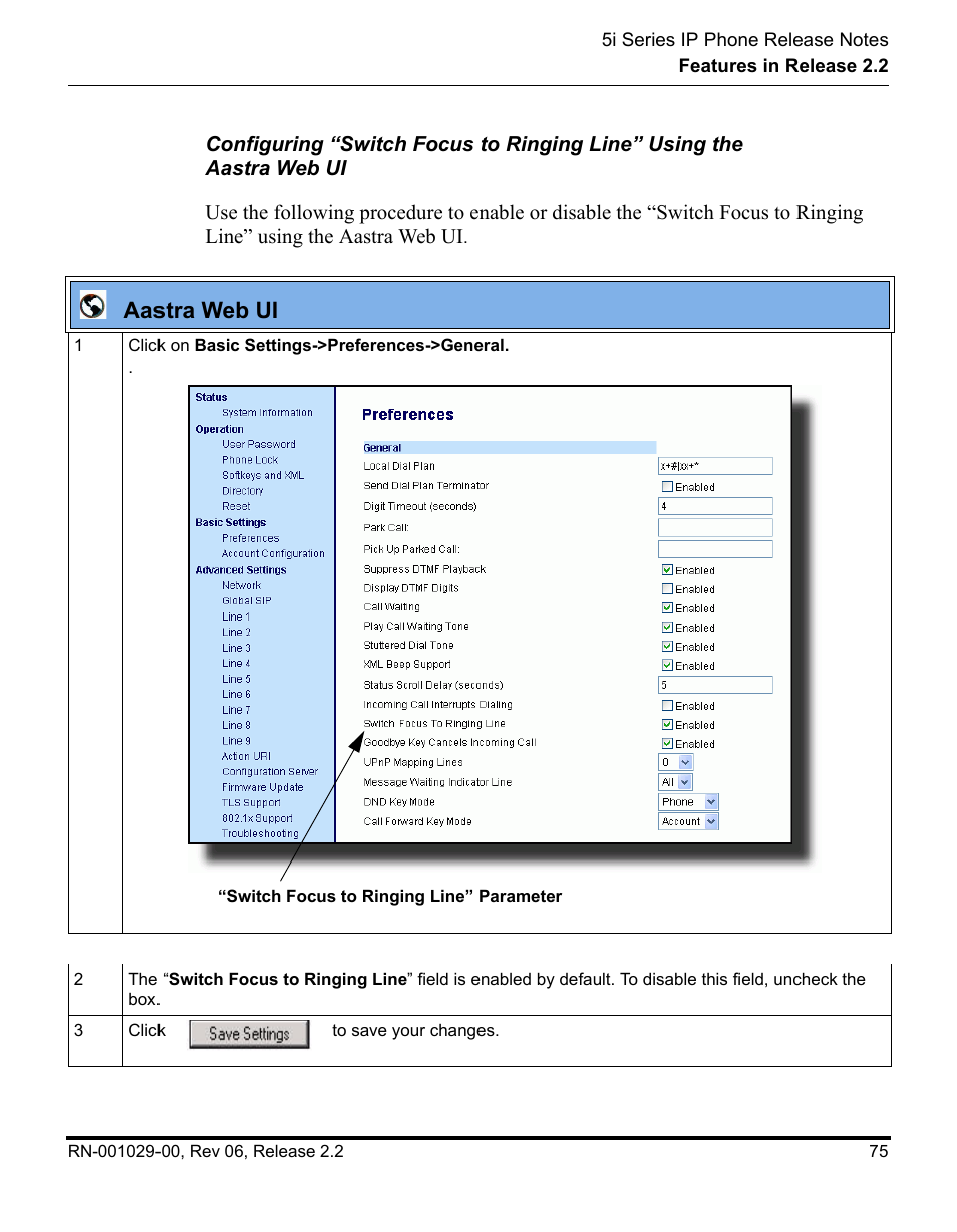 Aastra web ui | Aastra Telecom REV 06 User Manual | Page 79 / 146