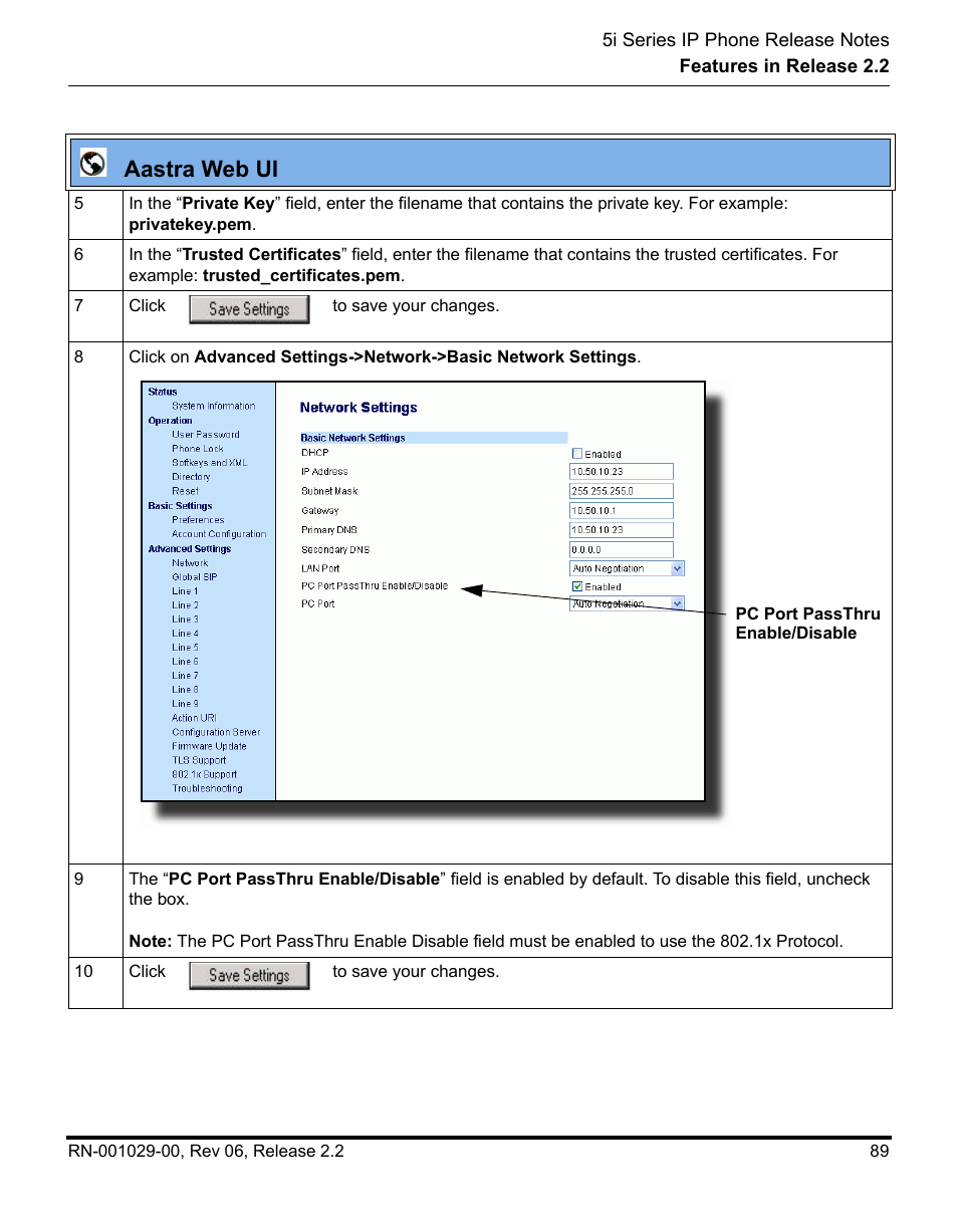 Aastra web ui | Aastra Telecom REV 06 User Manual | Page 93 / 146