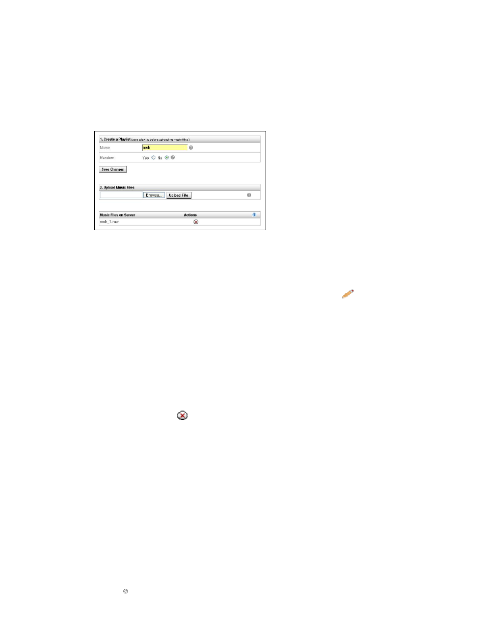 Edit existing music files, Delete a play list, Setting music on hold | IPitomy IP1000 User Guide User Manual | Page 106 / 124