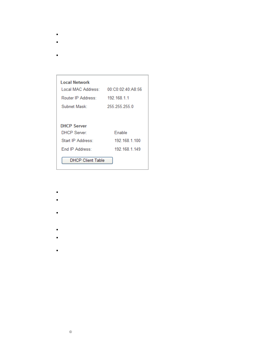 Local network, Dhcp server, Dhcp client table | IPitomy IP1000 User Guide User Manual | Page 44 / 124