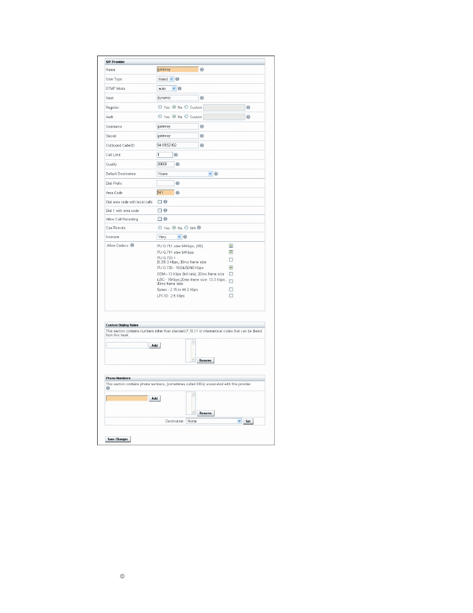 Add a new sip provider | IPitomy IP1000 User Guide User Manual | Page 52 / 124