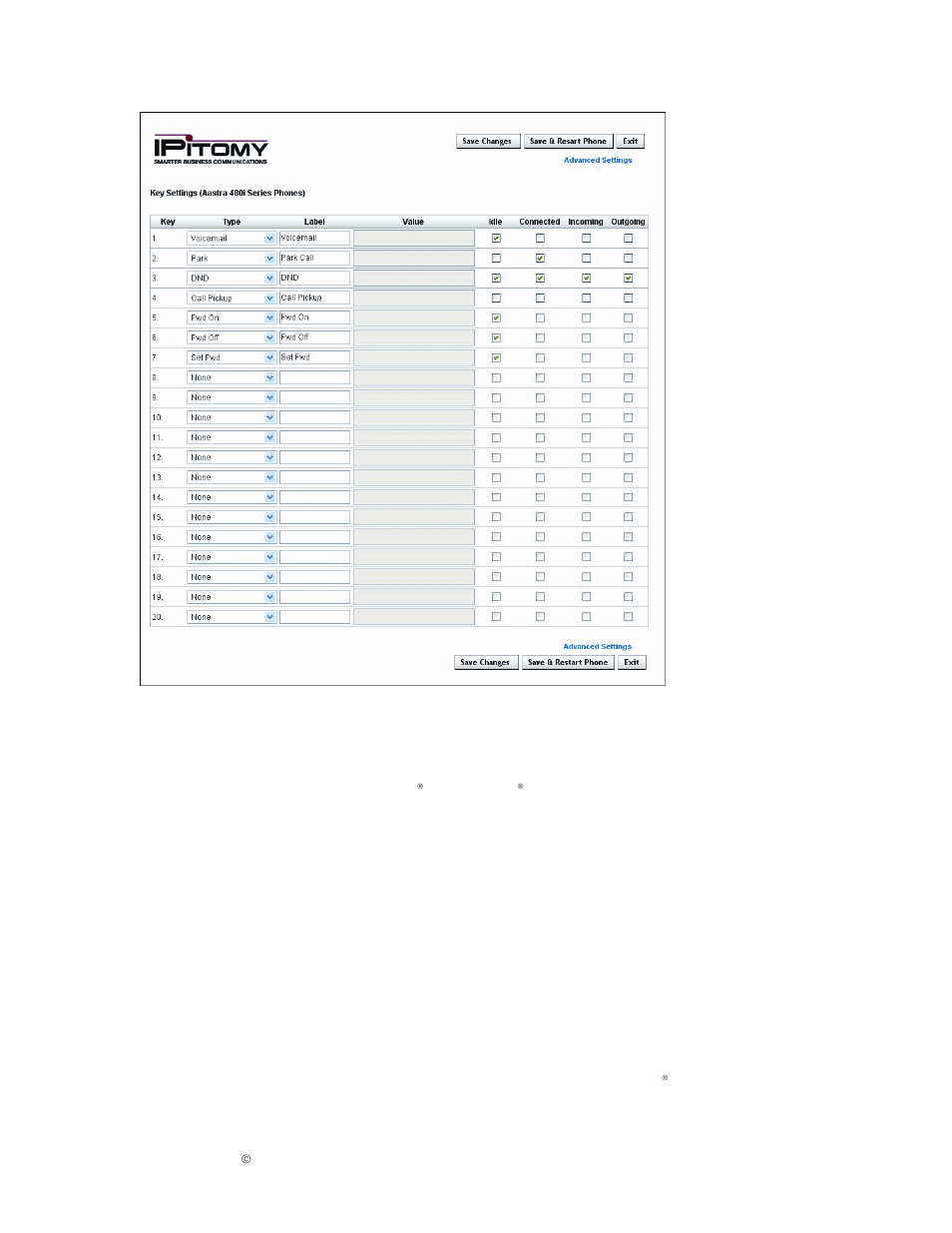 Phone type, Phone mac | IPitomy IP1000 User Guide User Manual | Page 74 / 124