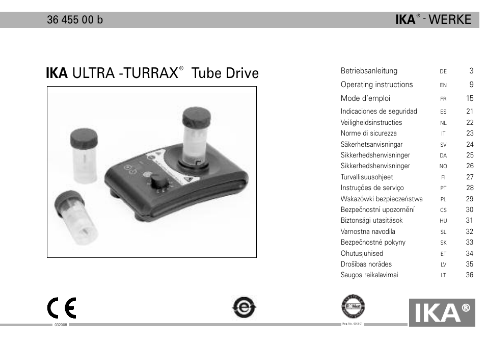 IKA ULTRA-TURRAX Tube Drive User Manual | 39 pages