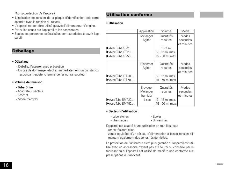 Déballage utilisation conforme | IKA ULTRA-TURRAX Tube Drive User Manual | Page 16 / 39