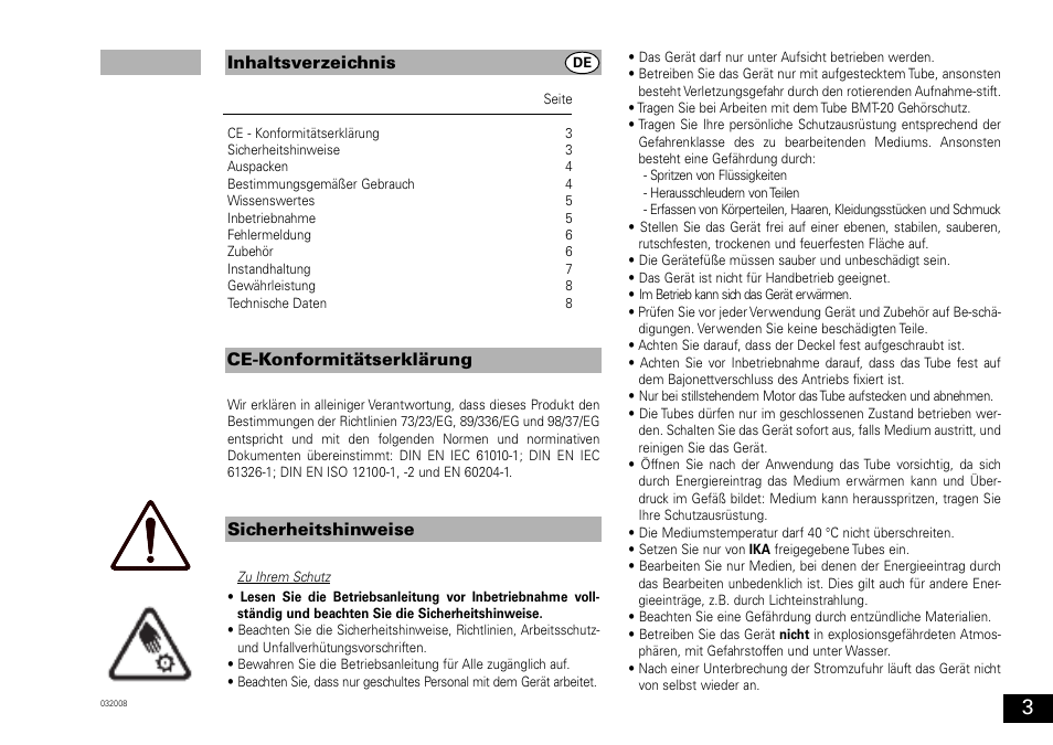 IKA ULTRA-TURRAX Tube Drive User Manual | Page 3 / 39