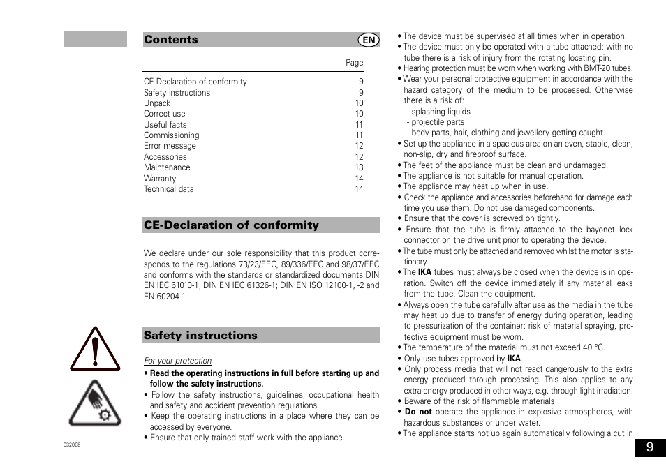 IKA ULTRA-TURRAX Tube Drive User Manual | Page 9 / 39