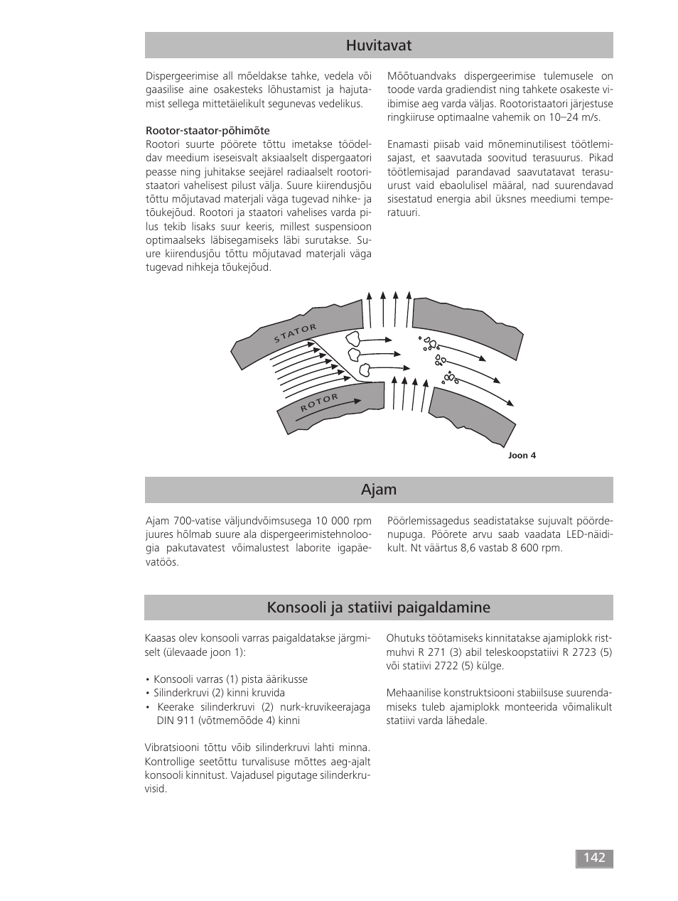 Ajam huvitavat, Konsooli ja statiivi paigaldamine | IKA T 50 digital ULTRA-TURRAX User Manual | Page 142 / 188