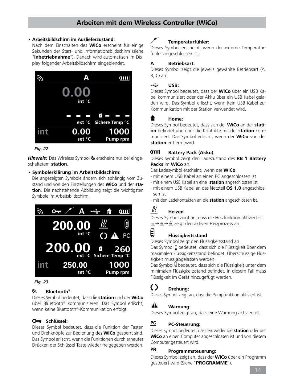 Arbeiten mit dem wireless controller (wico) | IKA HBC 10 control User Manual | Page 14 / 232
