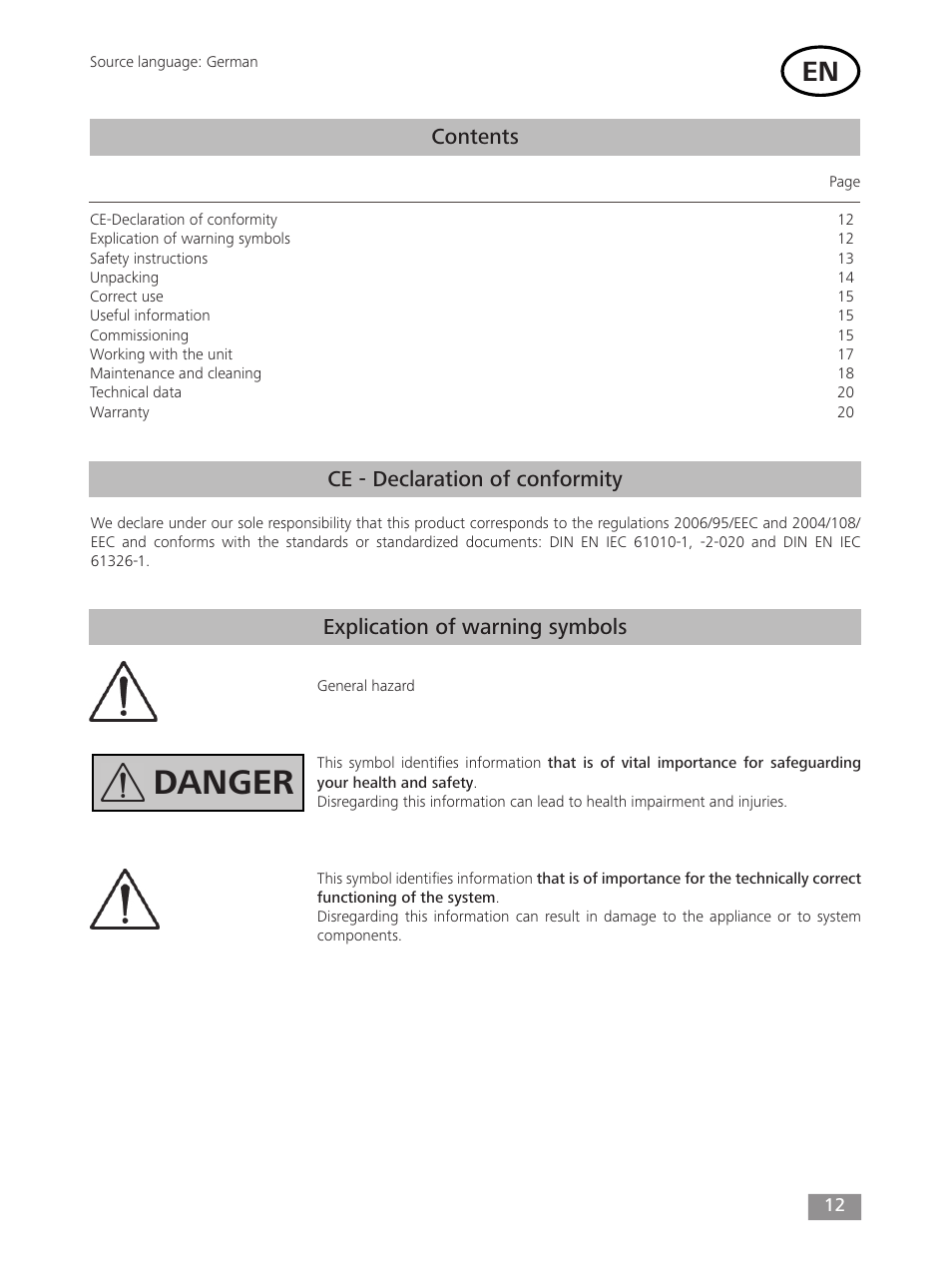 IKA mini G User Manual | Page 12 / 72