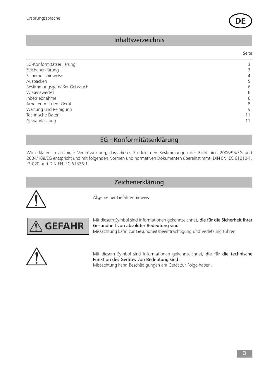 IKA mini G User Manual | Page 3 / 72