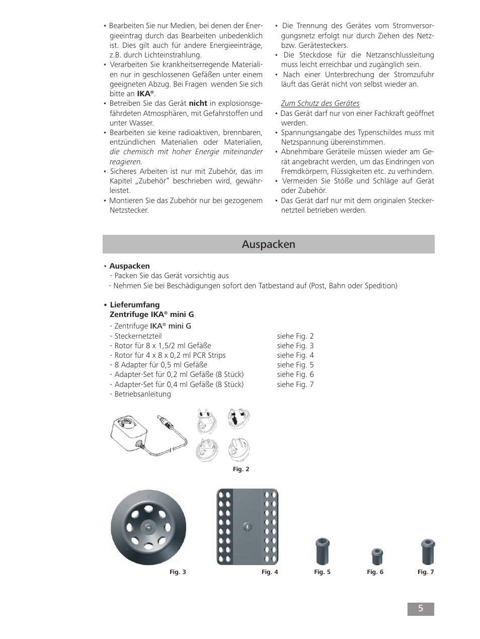 Auspacken | IKA mini G User Manual | Page 5 / 72