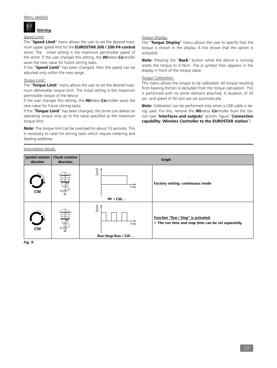 IKA EUROSTAR 200 control P4 User Manual | Page 12 / 18