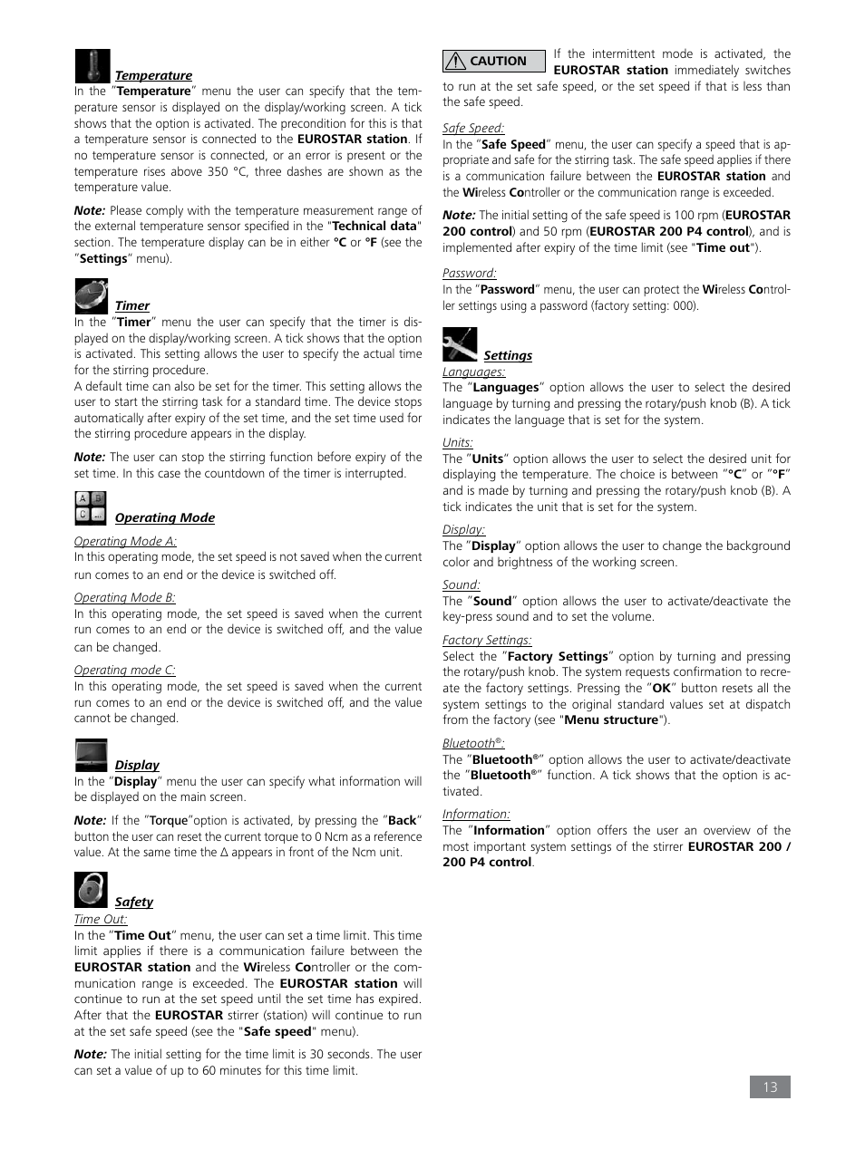IKA EUROSTAR 200 control P4 User Manual | Page 13 / 18