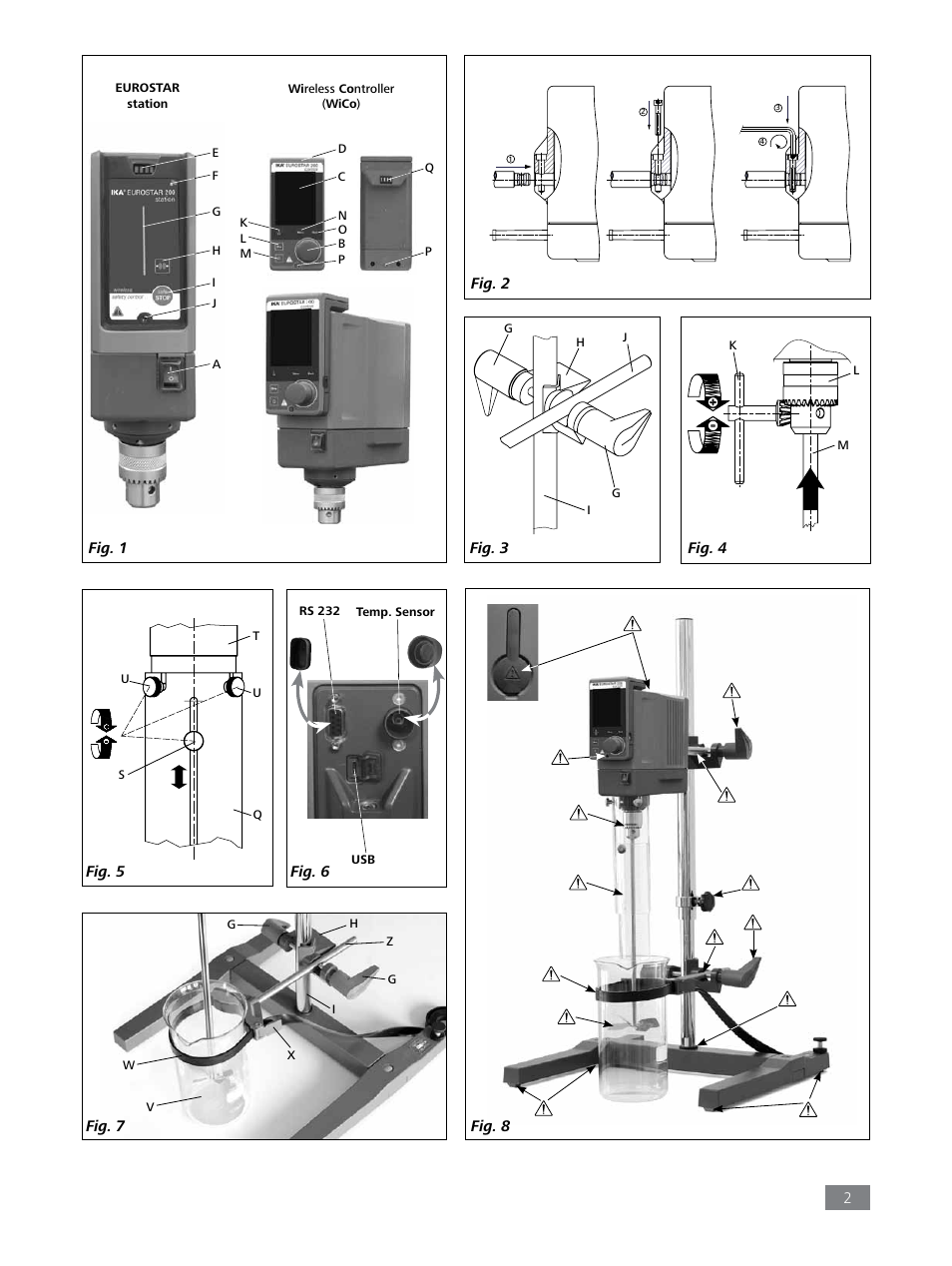 2fig. 3, Fig. 1, Fig. 8 | IKA EUROSTAR 200 control P4 User Manual | Page 2 / 18