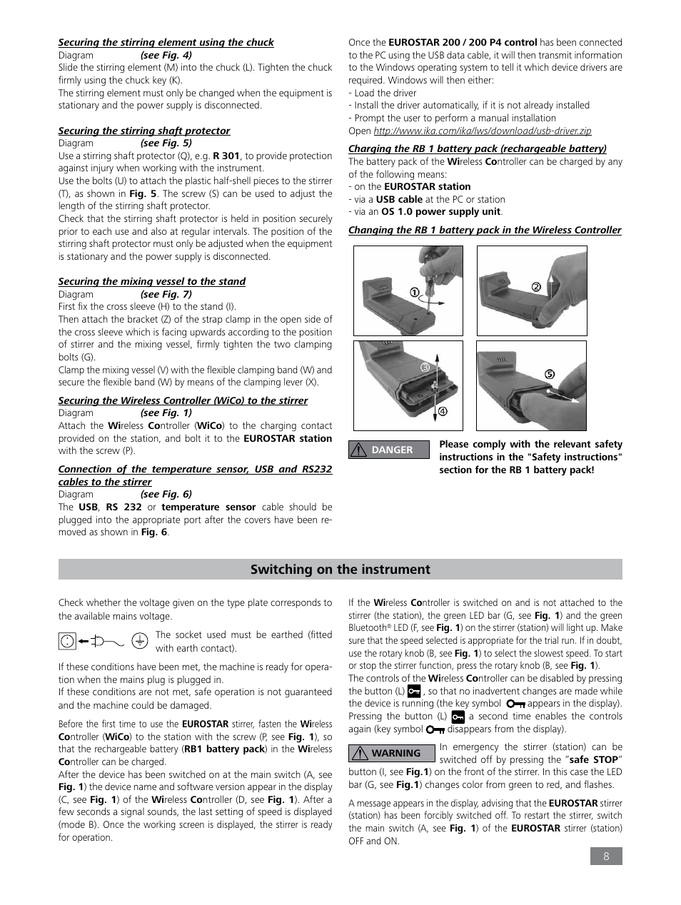 Switching on the instrument | IKA EUROSTAR 200 control P4 User Manual | Page 8 / 18