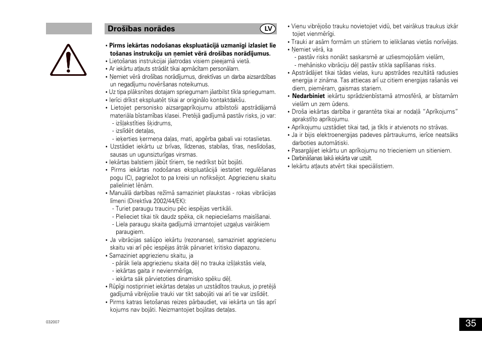 Drošības norādes | IKA MS 3 digital User Manual | Page 35 / 40