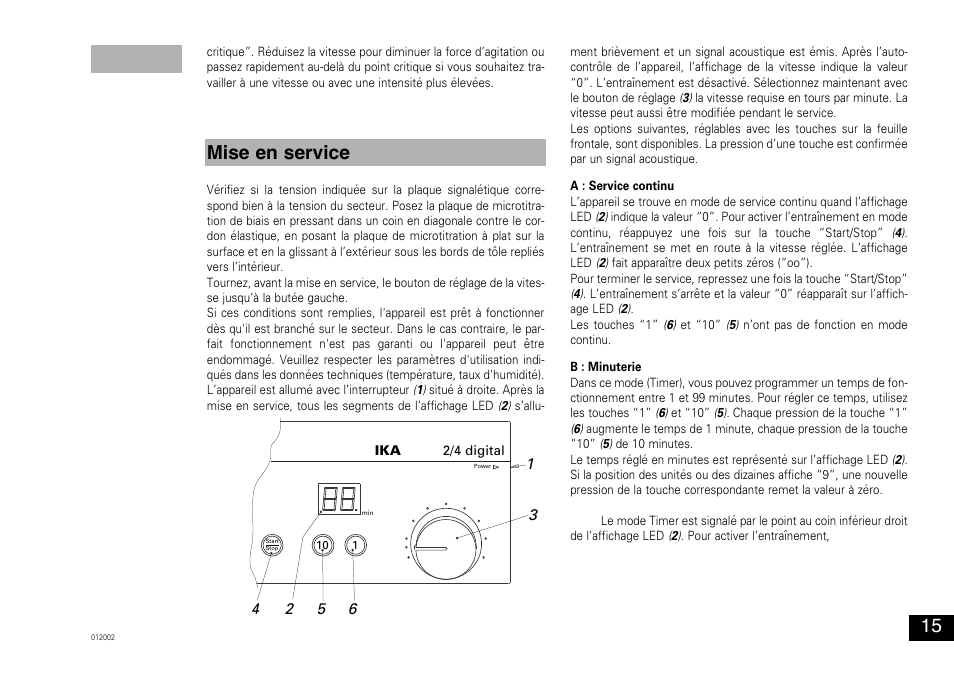 Mise en service | IKA MTS 2/4 digital User Manual | Page 15 / 20