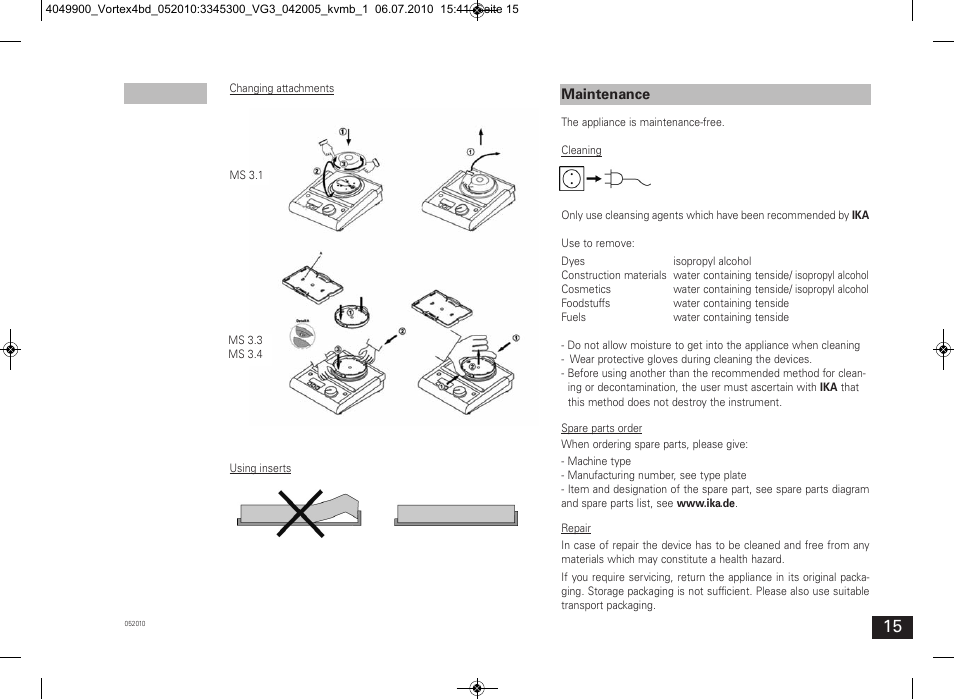 IKA Vortex 4 basic User Manual | Page 15 / 42