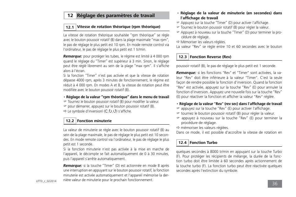 Réglage des paramètres de travail | IKA ULTRA-TURRAX Tube Drive control User Manual | Page 36 / 72