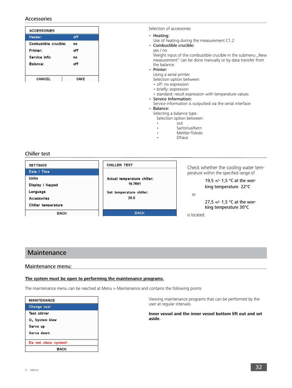 Maintenance | IKA C 1 Package 1/10 User Manual | Page 32 / 44