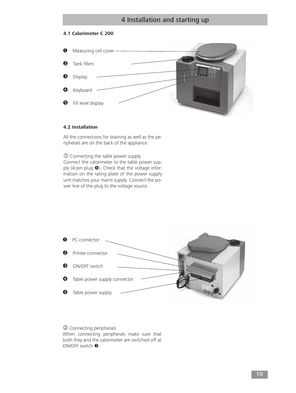 4 installation and starting up | IKA C 200 User Manual | Page 10 / 32
