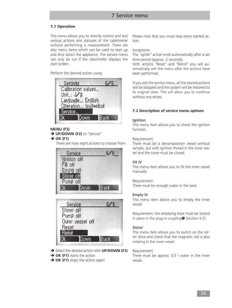 7 service menu | IKA C 200 User Manual | Page 26 / 32