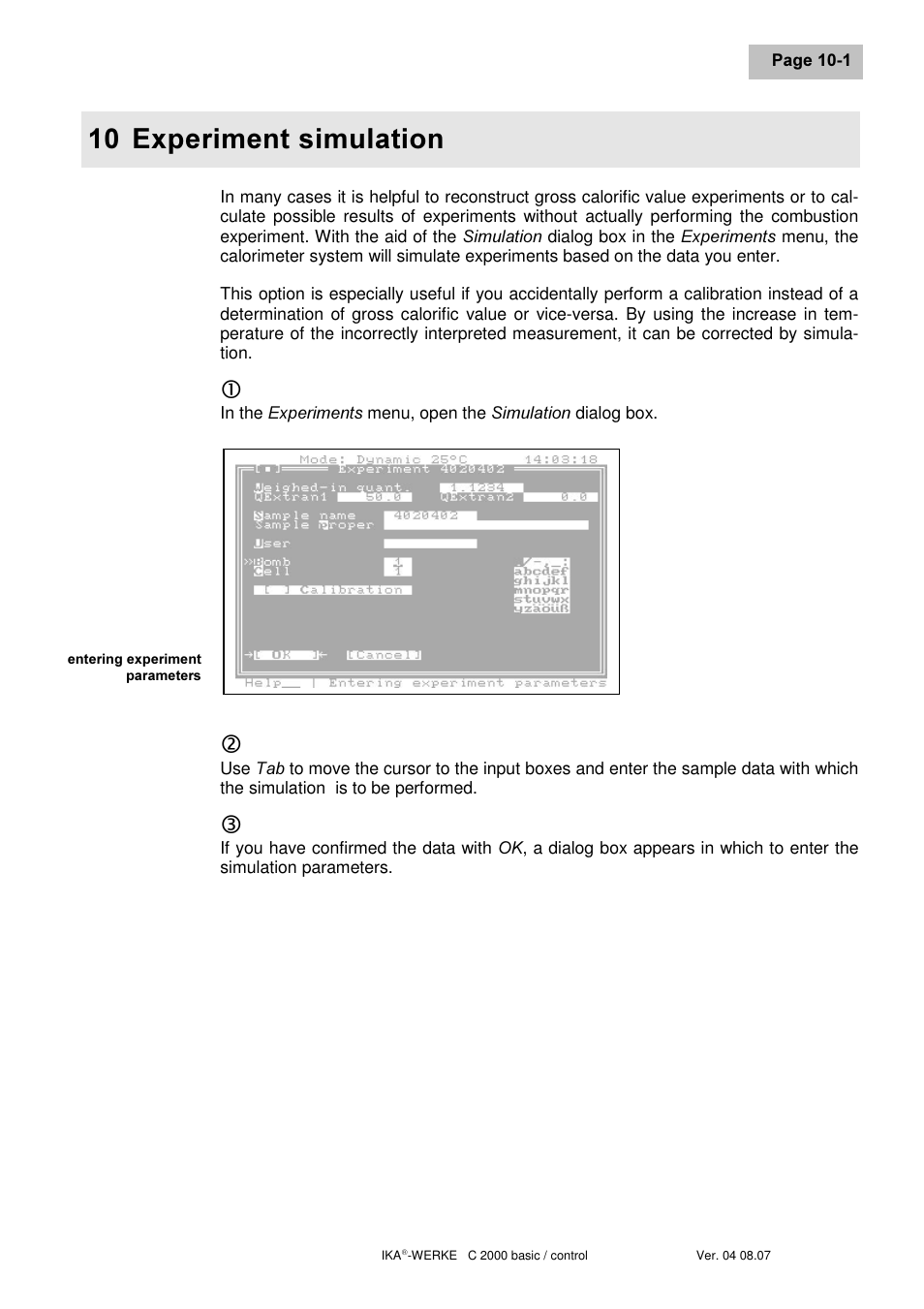 Shulphqw vlpxodwlrq | IKA C 2000 control User Manual | Page 71 / 92