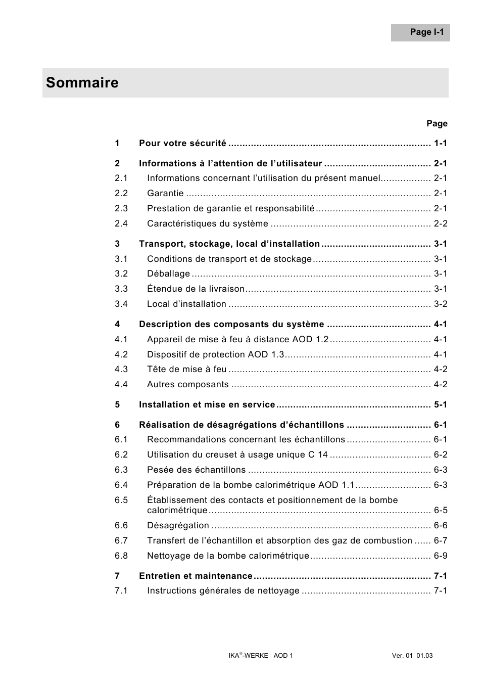 Sommaire | IKA AOD 1 User Manual | Page 71 / 142