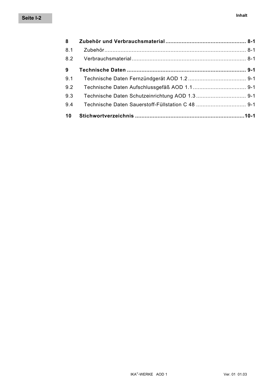 IKA AOD 1 User Manual | Page 8 / 142