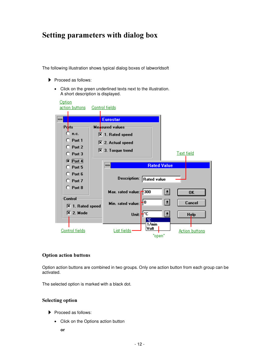 6hwwlqj sdudphwhuv zlwk gldorj er | IKA labworldsoft User Manual | Page 12 / 158