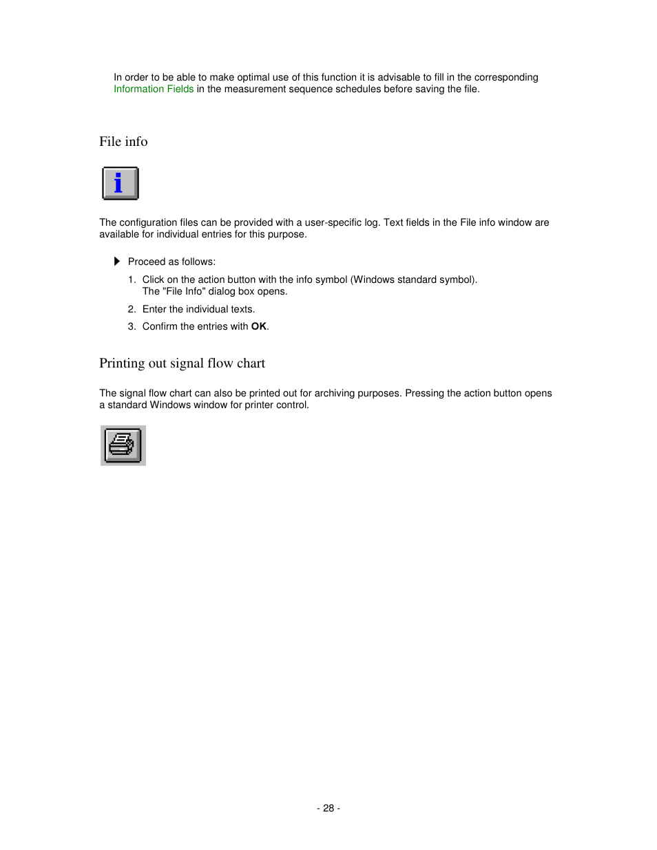 File info, Printing out signal flow chart | IKA labworldsoft User Manual | Page 28 / 158