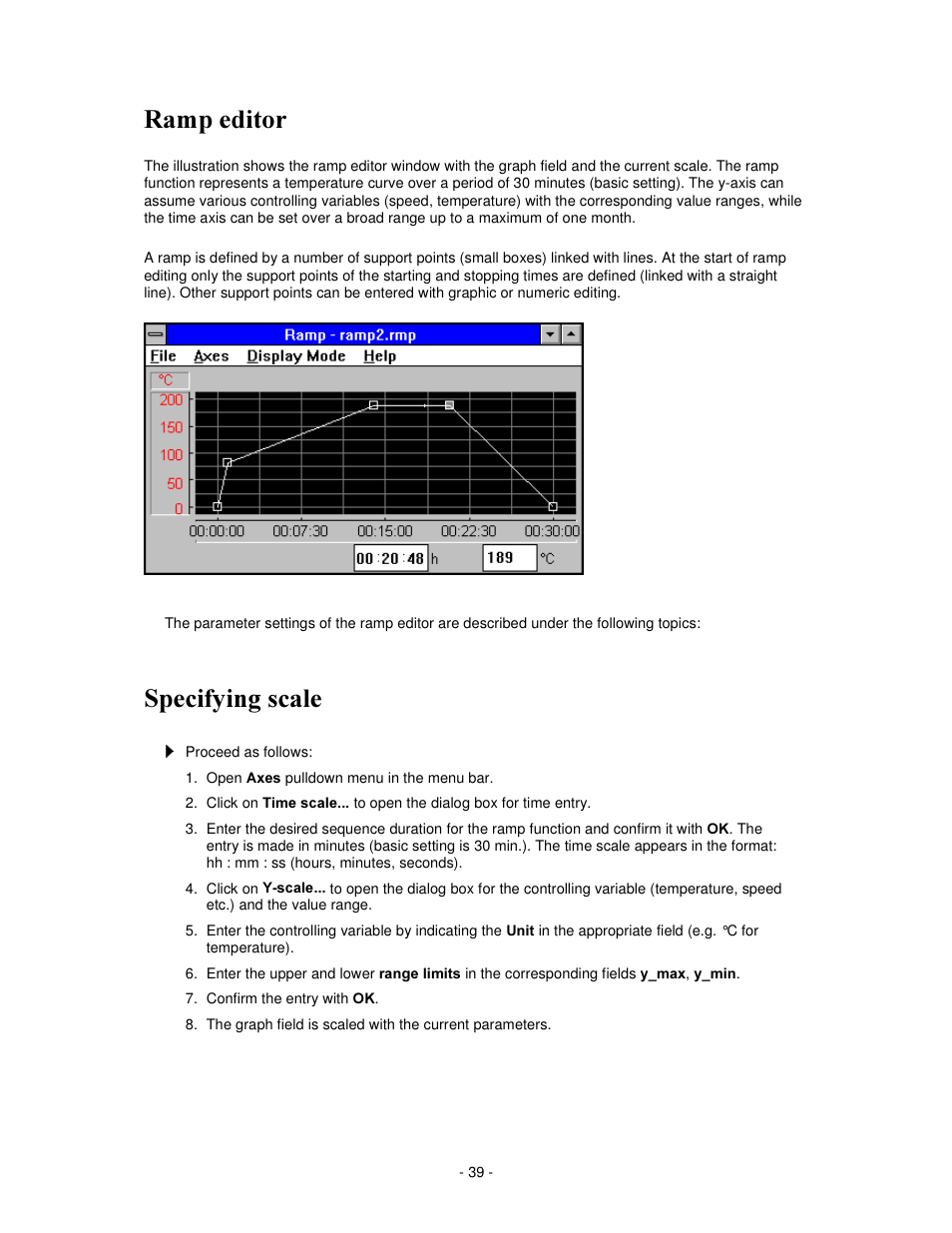 5dps hglwru, 6shfli\lqj vfdoh | IKA labworldsoft User Manual | Page 39 / 158