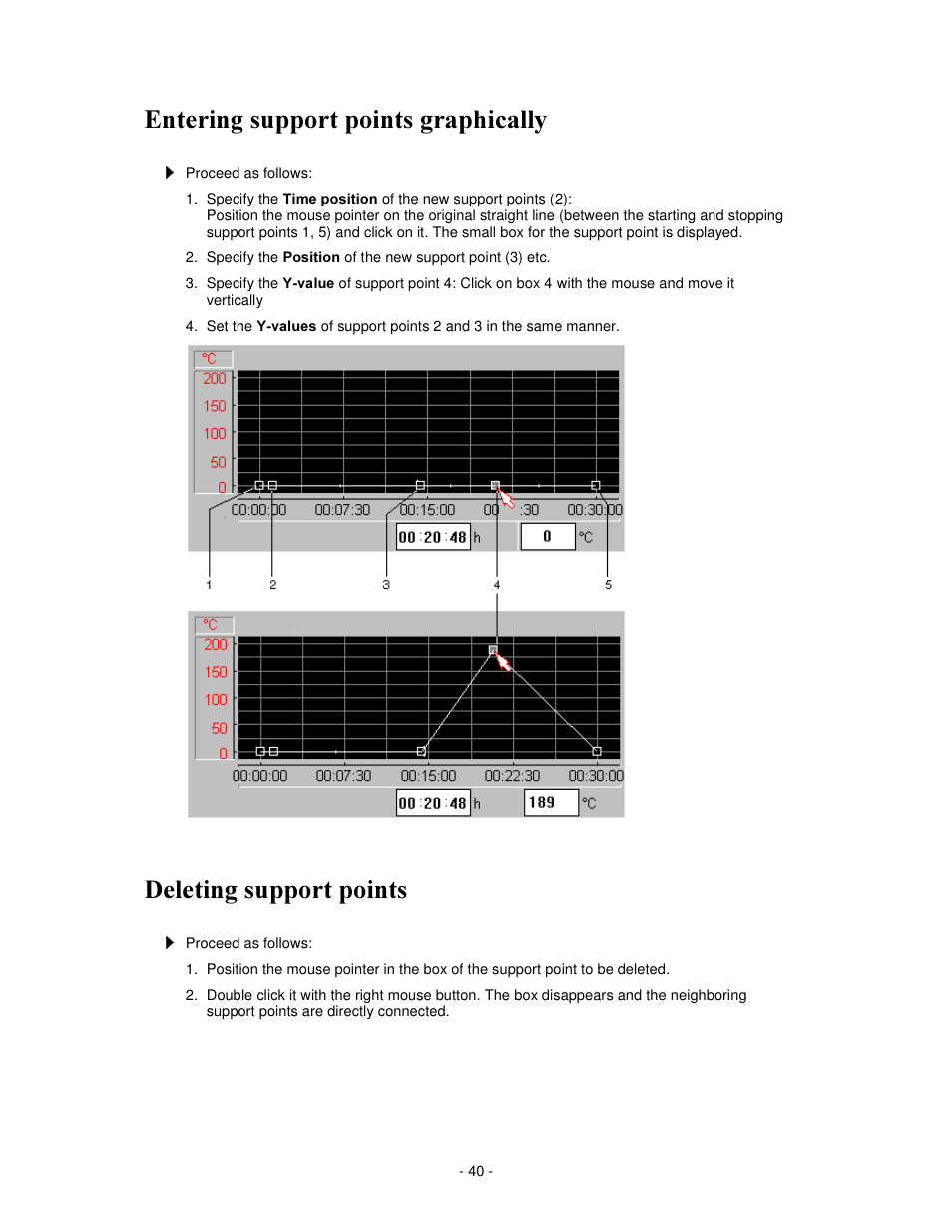 Qwhulqj vxssruw srlqwv judsklfdoo, Hohwlqj vxssruw srlqwv | IKA labworldsoft User Manual | Page 40 / 158