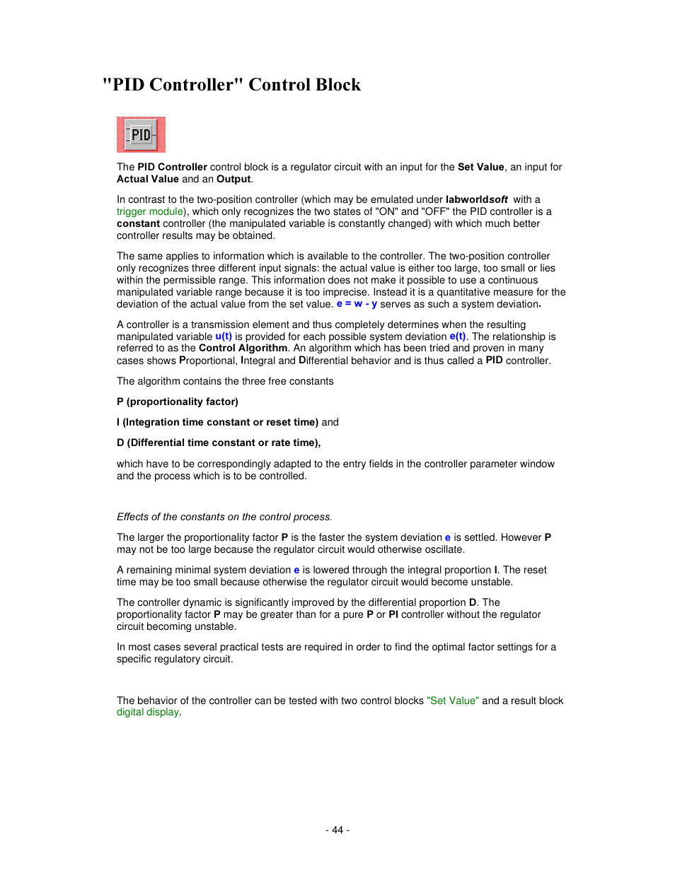 3,' &rqwuroohu &rqwuro %orfn | IKA labworldsoft User Manual | Page 44 / 158