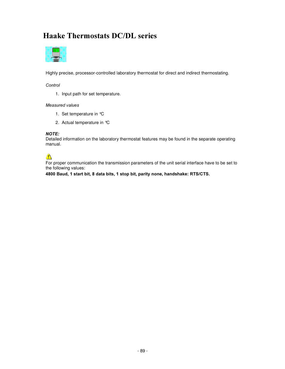 Ddnh 7khuprvwdwv '&'/ vhulhv | IKA labworldsoft User Manual | Page 89 / 158