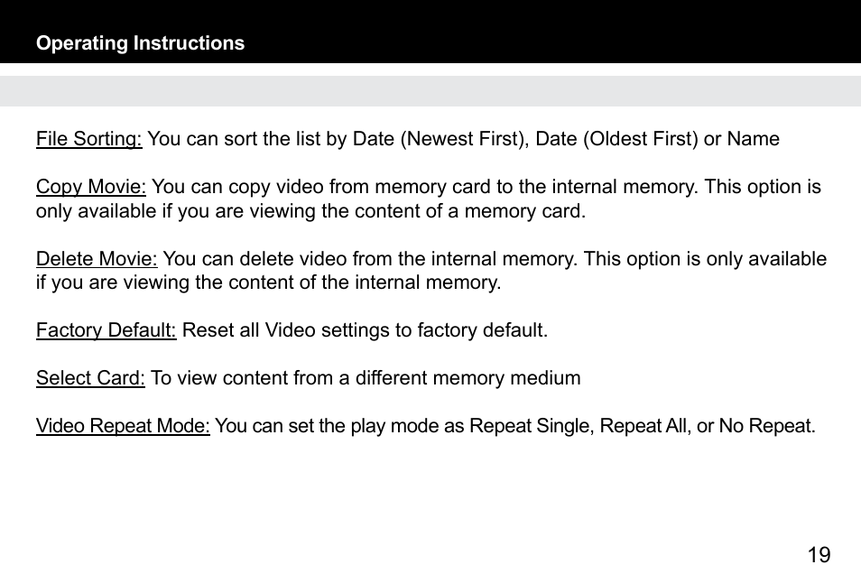 Aluratek ADMPF119 User Manual | Page 19 / 28