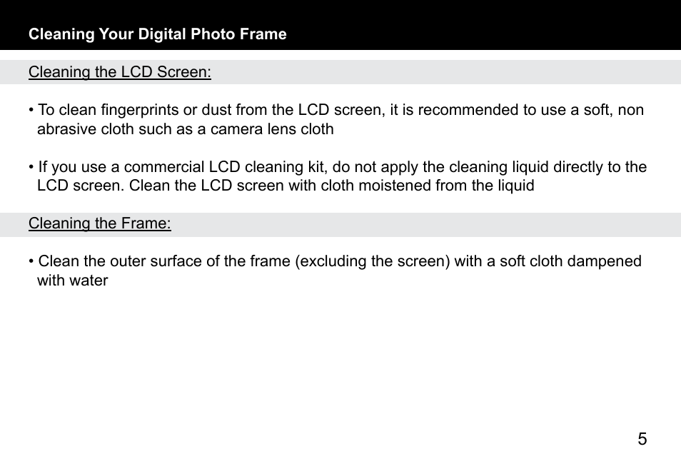 Aluratek ADMPF119 User Manual | Page 5 / 28