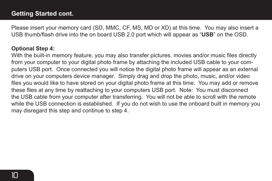 Aluratek ADMPF107 User Manual | Page 10 / 24