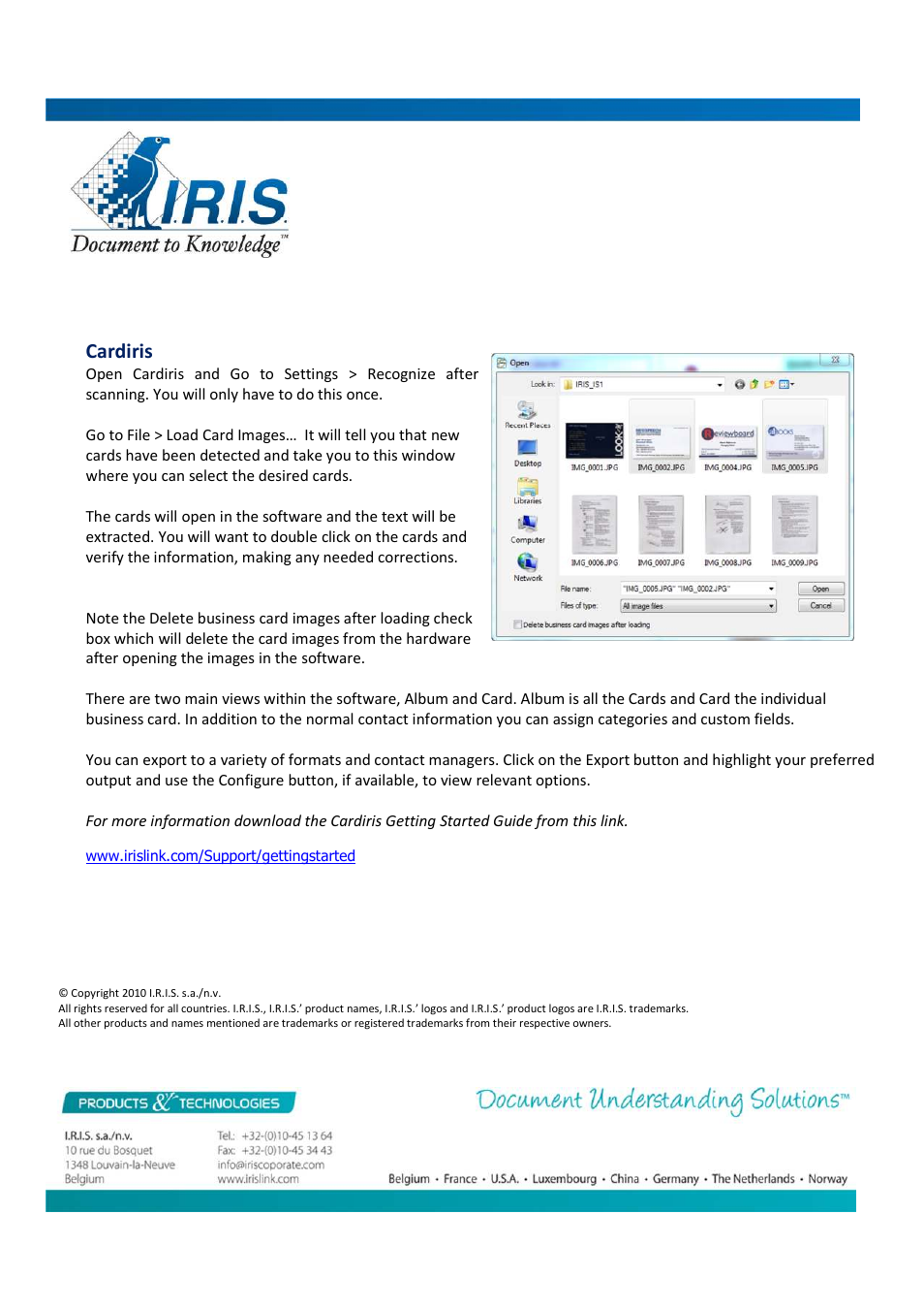 Cardiris | I.R.I.S. IRIScan Anywhere 2 for Windows User Manual | Page 4 / 4