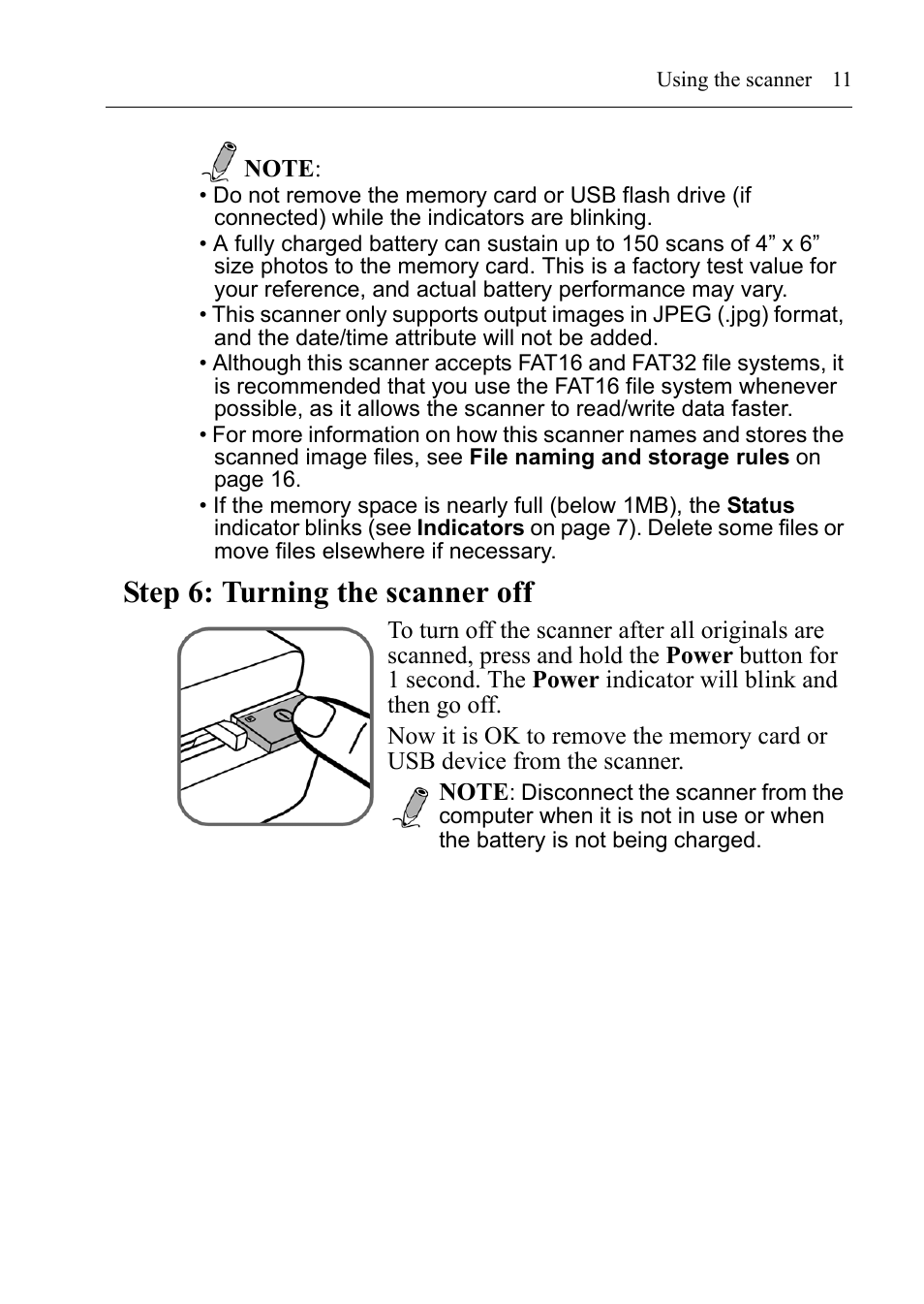 Step 6: turning the scanner off | I.R.I.S. RISCard Anywhere User Manual | Page 14 / 25