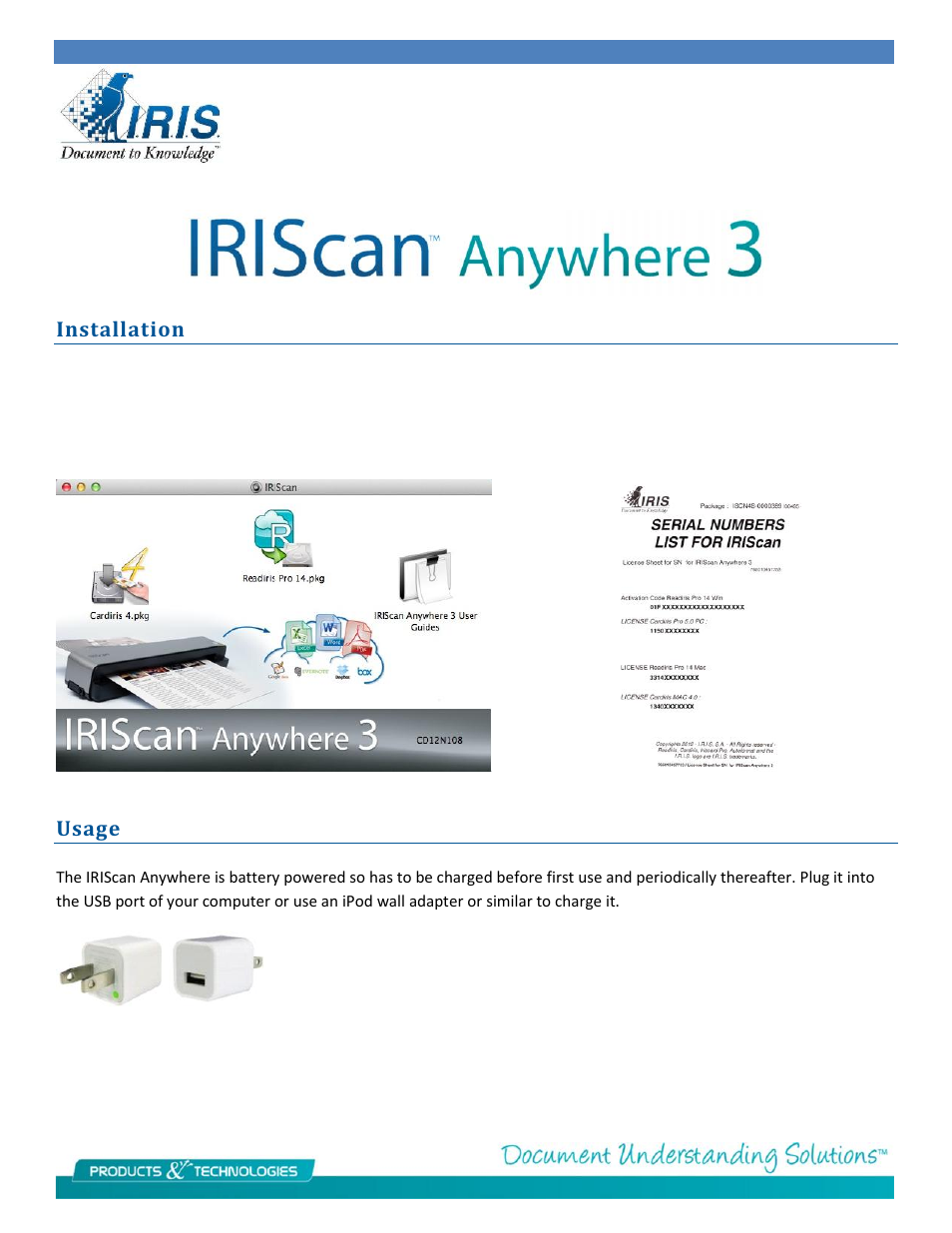 I.R.I.S. IRIScan Anywhere 3 for Mac User Manual | 6 pages