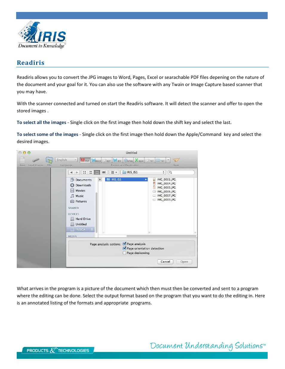 Readiris | I.R.I.S. IRIScan Anywhere 3 for Mac User Manual | Page 3 / 6