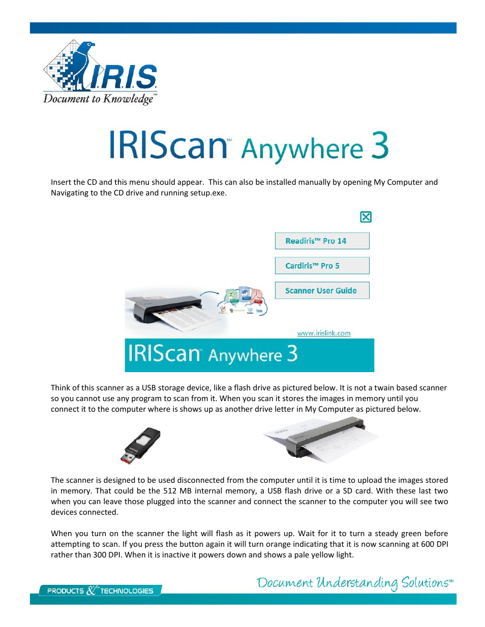 I.R.I.S. IRIScan Anywhere 3 for Windows User Manual | 6 pages