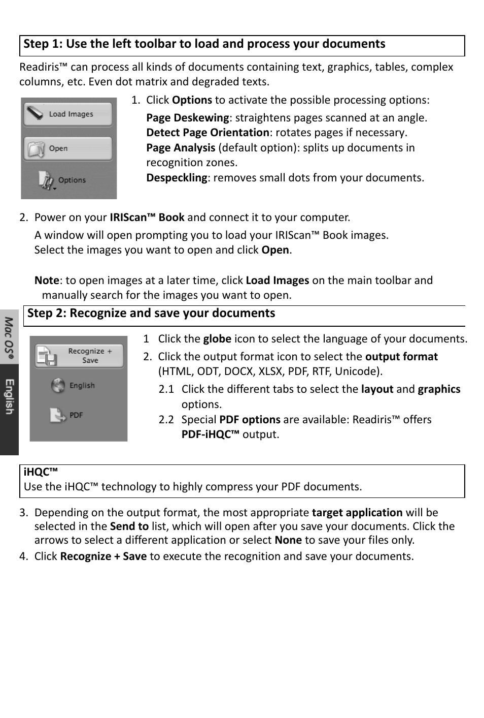 I.R.I.S. IRISCan Book 2 for Mac User Manual | Page 3 / 37