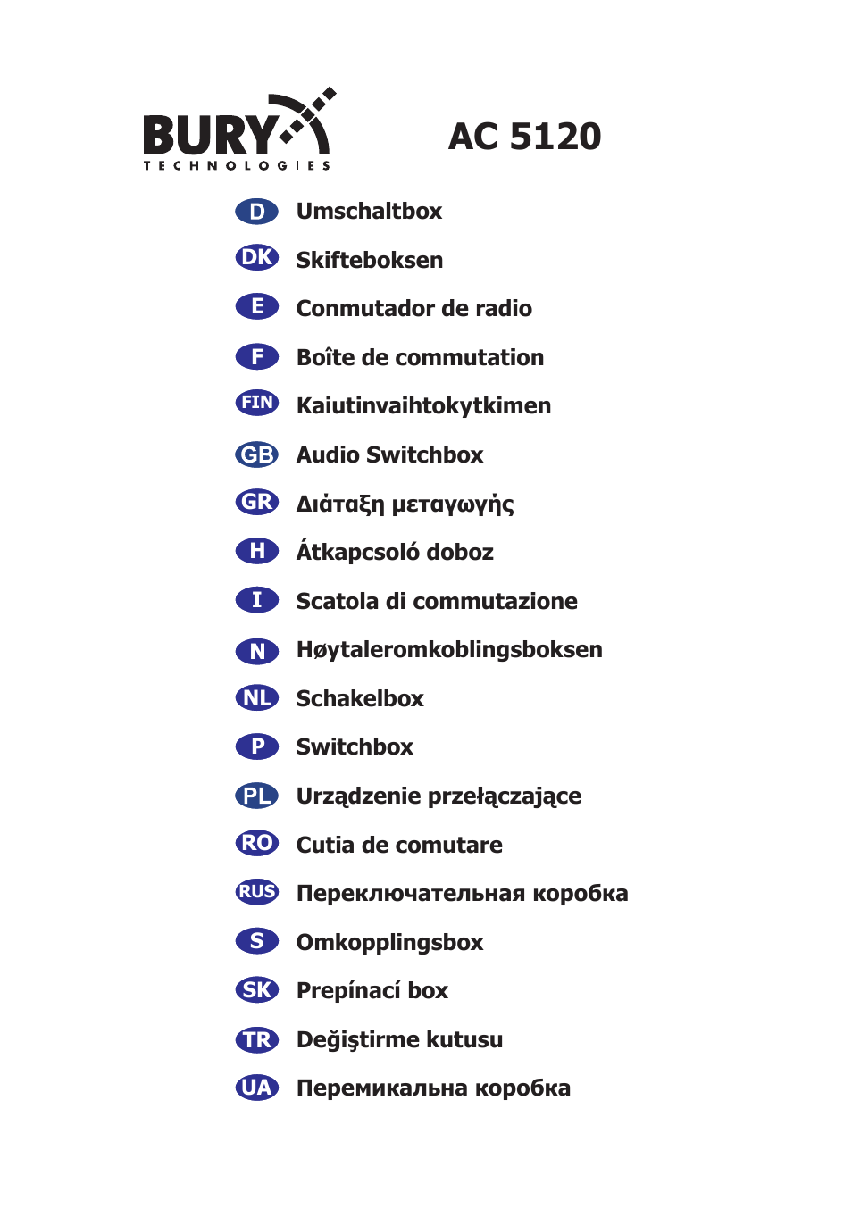 BURY AC-5120 User Manual | 78 pages