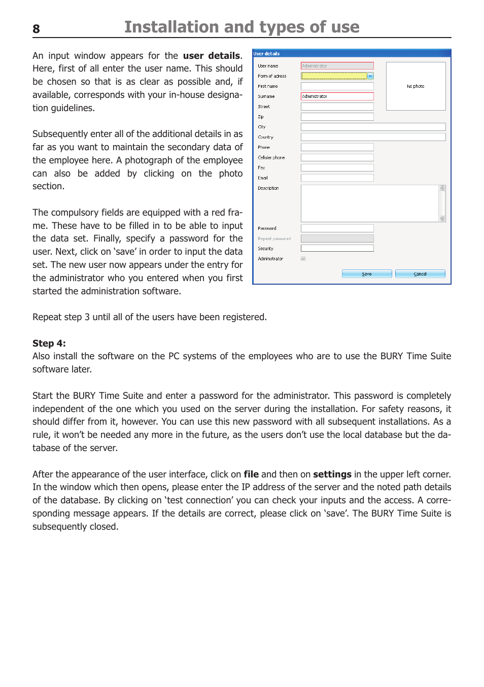 Installation and types of use | BURY Time Suite User Manual | Page 8 / 32