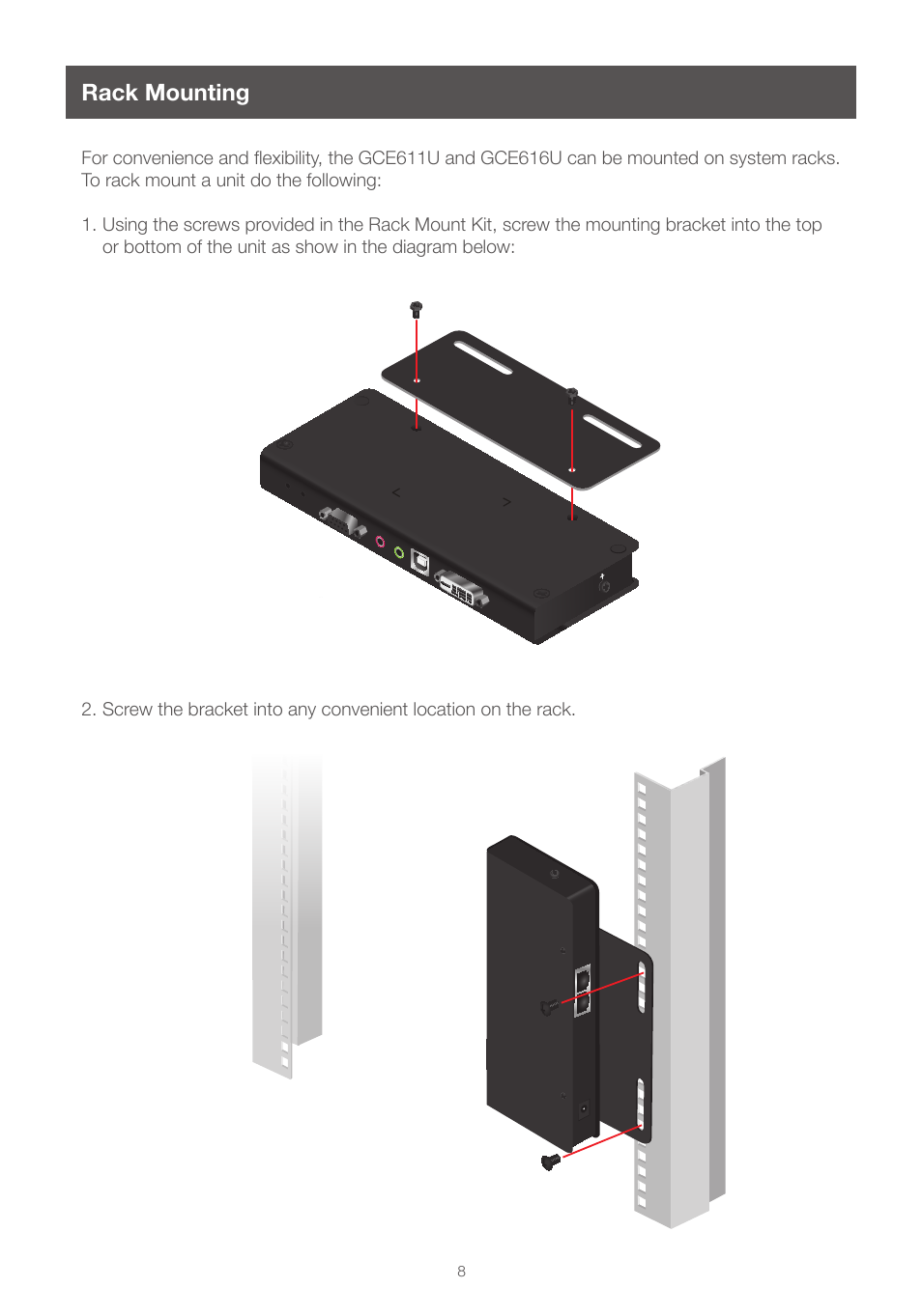 Rack mounting | IOGear GCE616U User Manual | Page 8 / 20